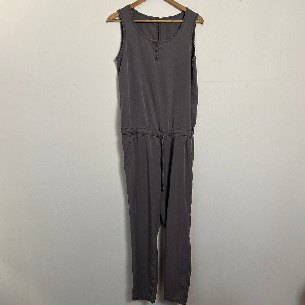 Street One Jumpsuit Charcoal Grey Lyocell Sleeveless Drawstring Size 38 S/M